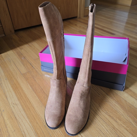 Vince Camuto Girls Size 4M - Walnut Tan Brown Suede Boots - Picture 6 of 11